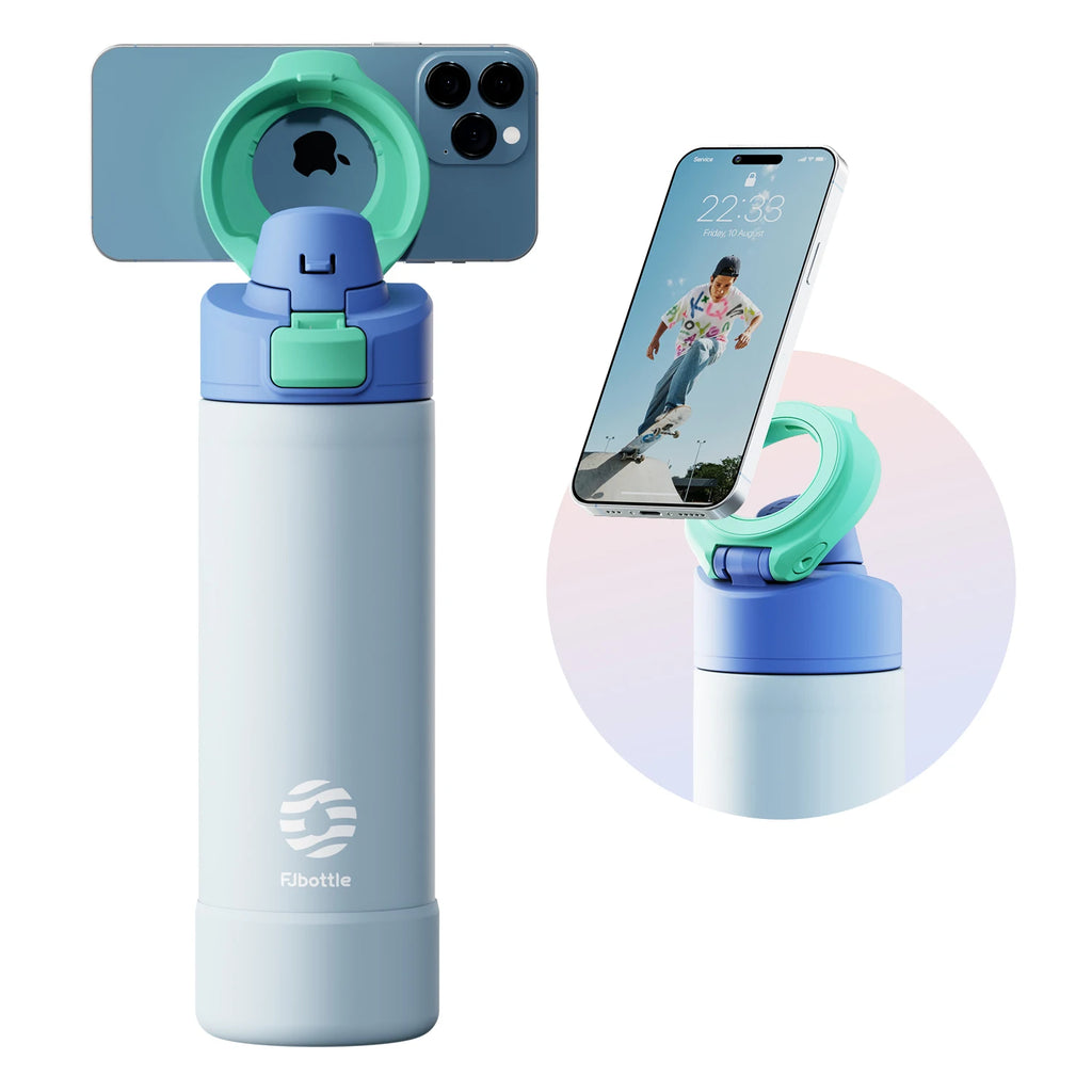 Stay Hydrated in Style: Fjbottle 710/950Ml Insulated Water Bottle with Magnetic Lid and Phone Mount for Outdoor Adventures